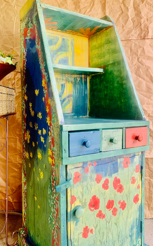 SOLD Rustic Poppy Cabinet