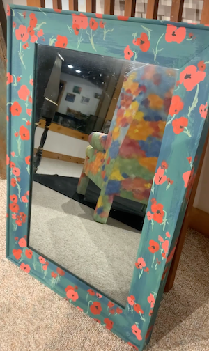 SOLD Hand-Painted Poppy Mirror
