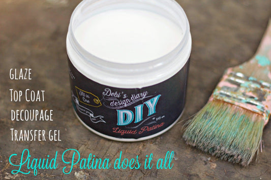 DIY Crystal Clear Chandelier Liquid Patina by Debi's Design Diary